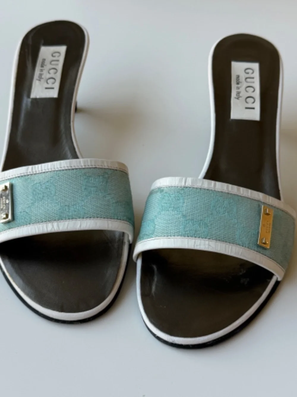 Vintage Gucci by Tom Ford GG monogram kitten heel slide mules, IT 38